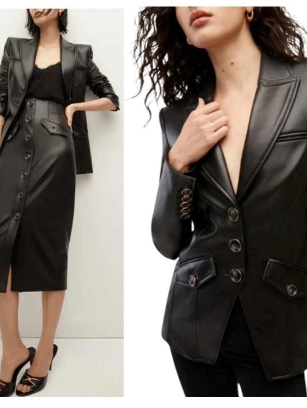 Veronica Beard Vegan Leather Anoki Dickey Jacket Size 4